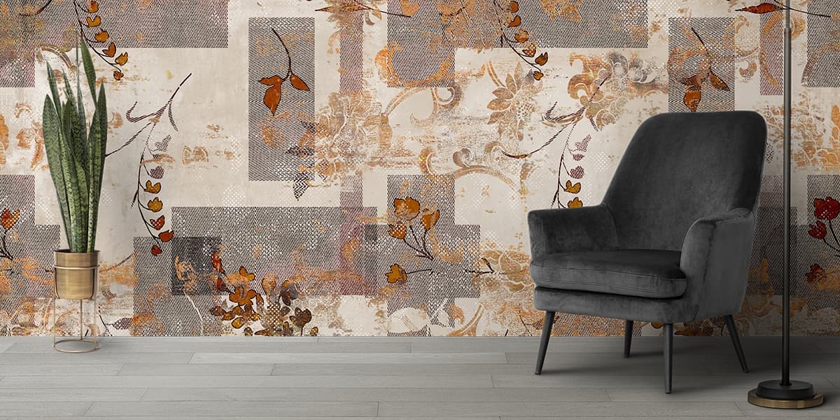 Minimal Fabric Texture Close-Up Decorative Wallpaper shown in a room