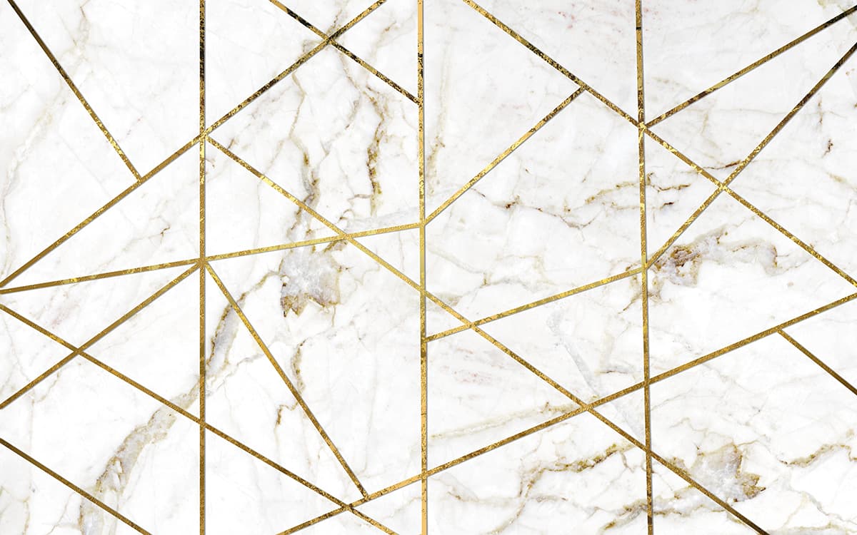 Premium White Marble Gold Vein Decorative Wallpaper pattern detail