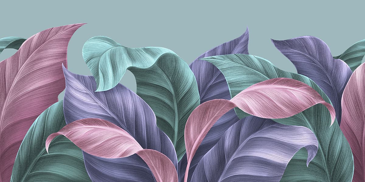 Aesthetic Colorful Tropical Leaves Wallpaper pattern detail