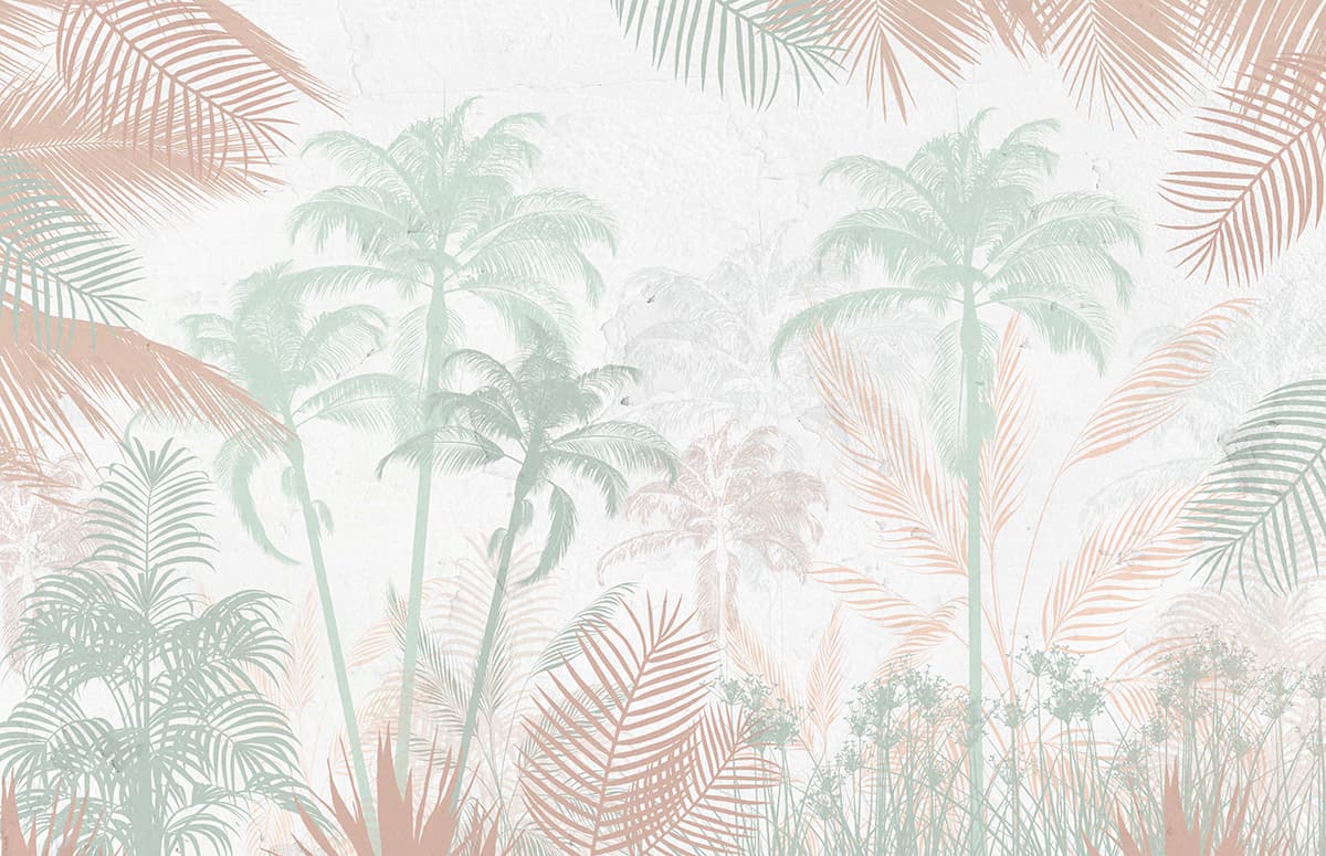 Palm Trees and Plants Tropical Nature wallpaper pattern detail