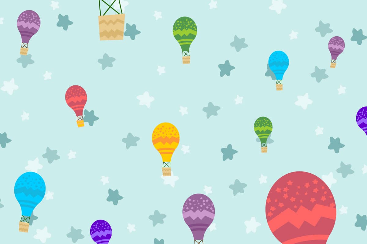 Hot Air Balloons Pattern Dreamy Wallpaper pattern detail