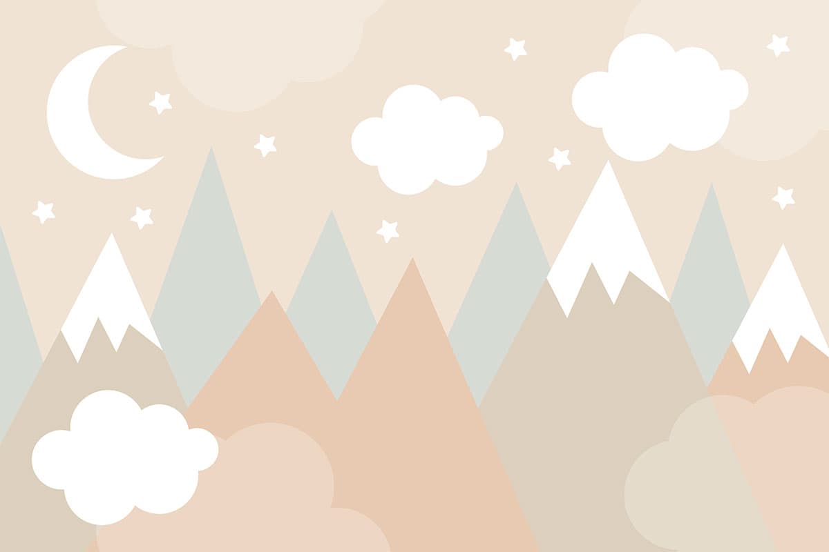 Beautiful Mountains with Soft Clouds Wallpaper pattern detail