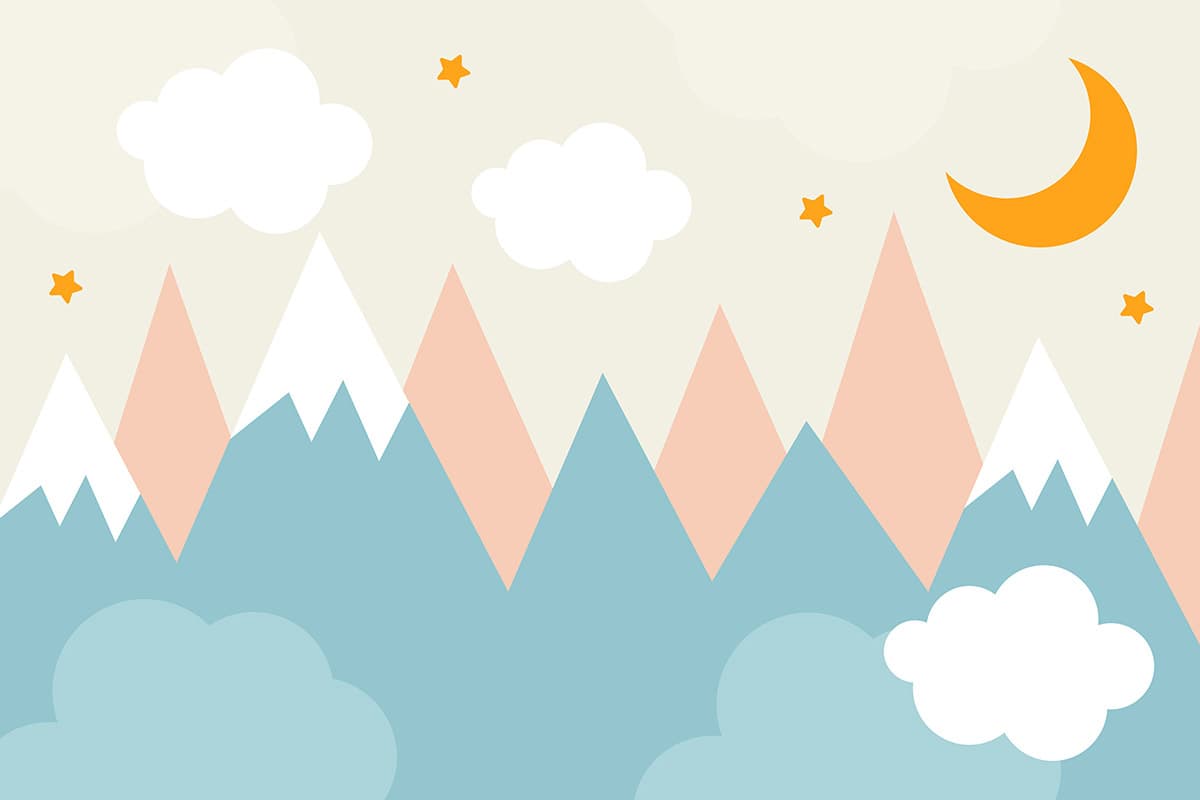 Beautiful Mountains Under Stars and Clouds Wallpaper pattern detail
