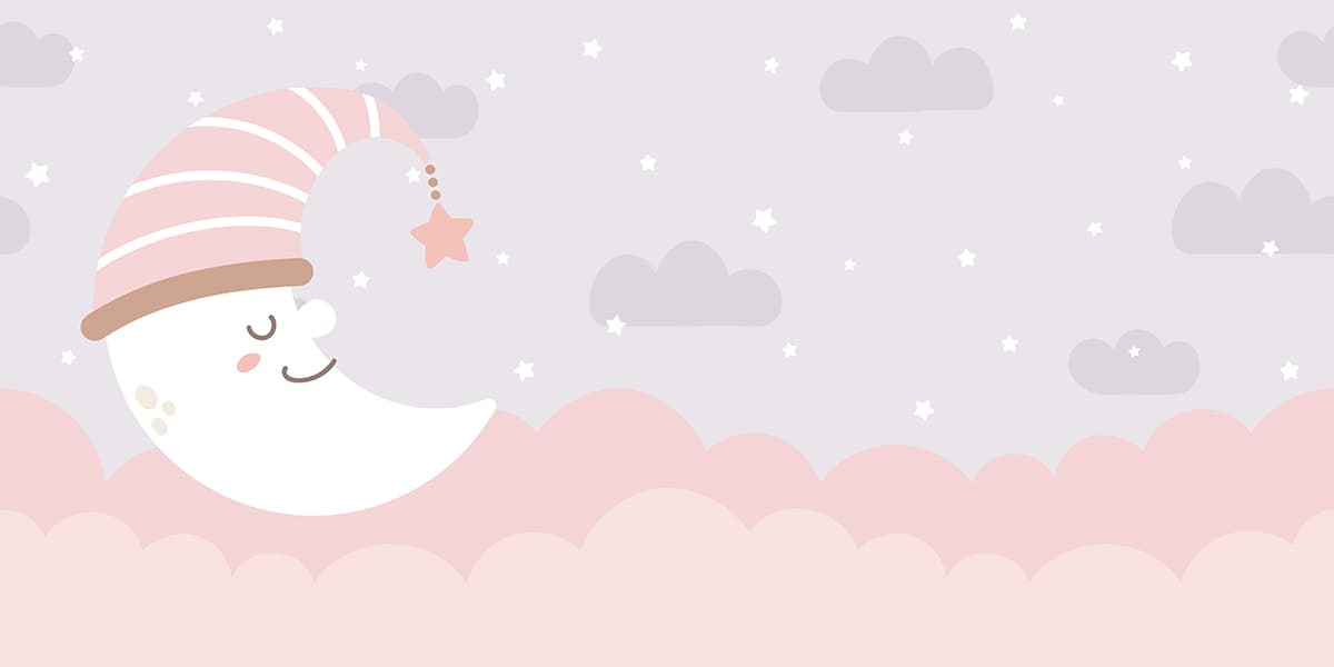 Cute Moon and Stars Cartoon Wallpaper pattern detail