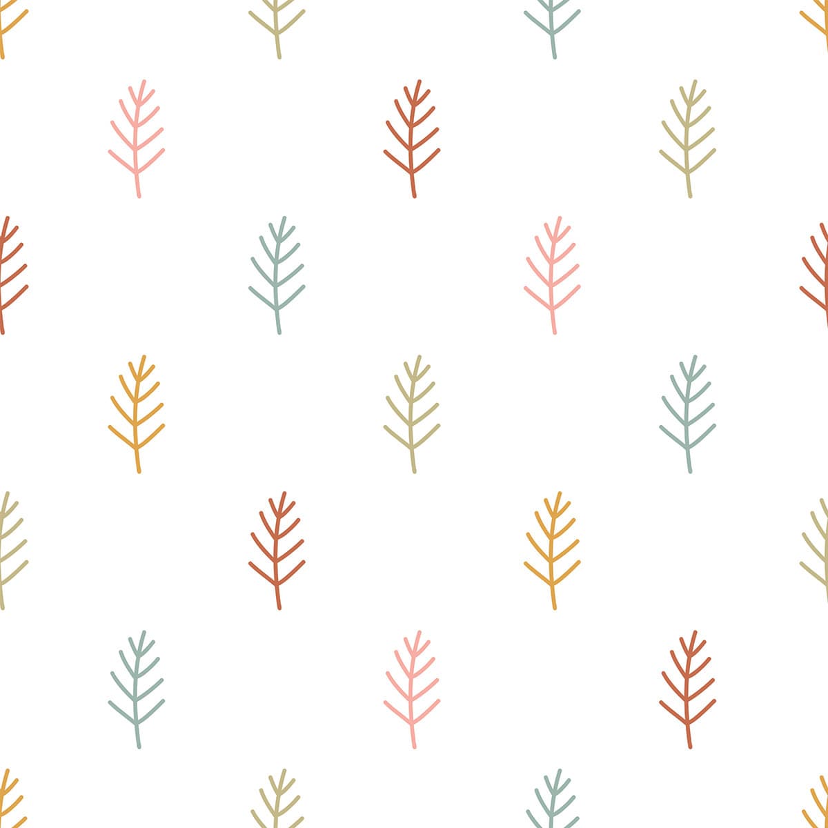 Colorful Leaves Nature Pattern Modern wall wallpaper pattern detail
