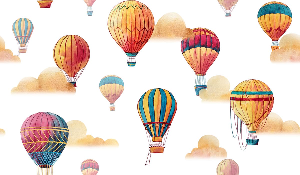 Colorful Hot Air Balloons Pattern Wallpaper pattern detail