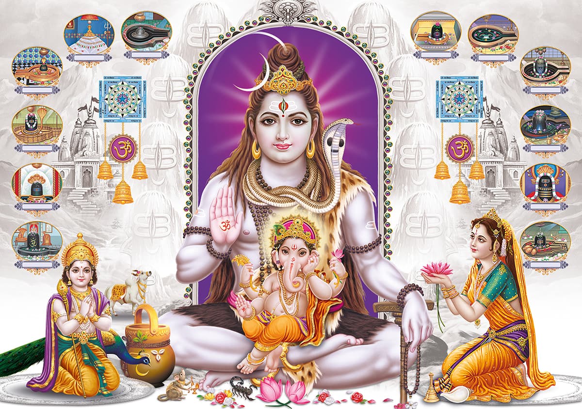 Bhagwan Shiv Parivar Wallpaper for Wall pattern detail
