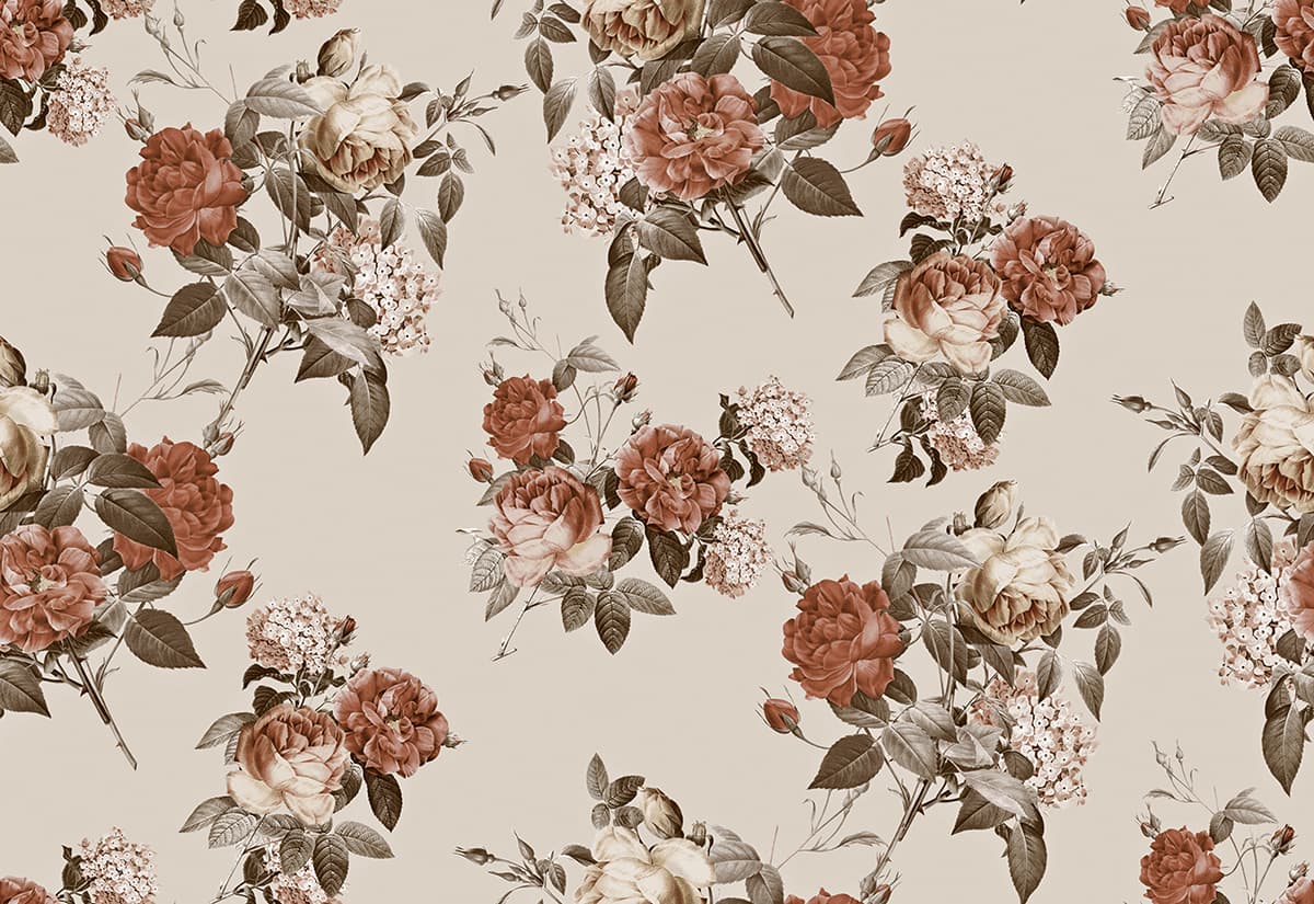 A pattern of flowers on a wall pattern detail