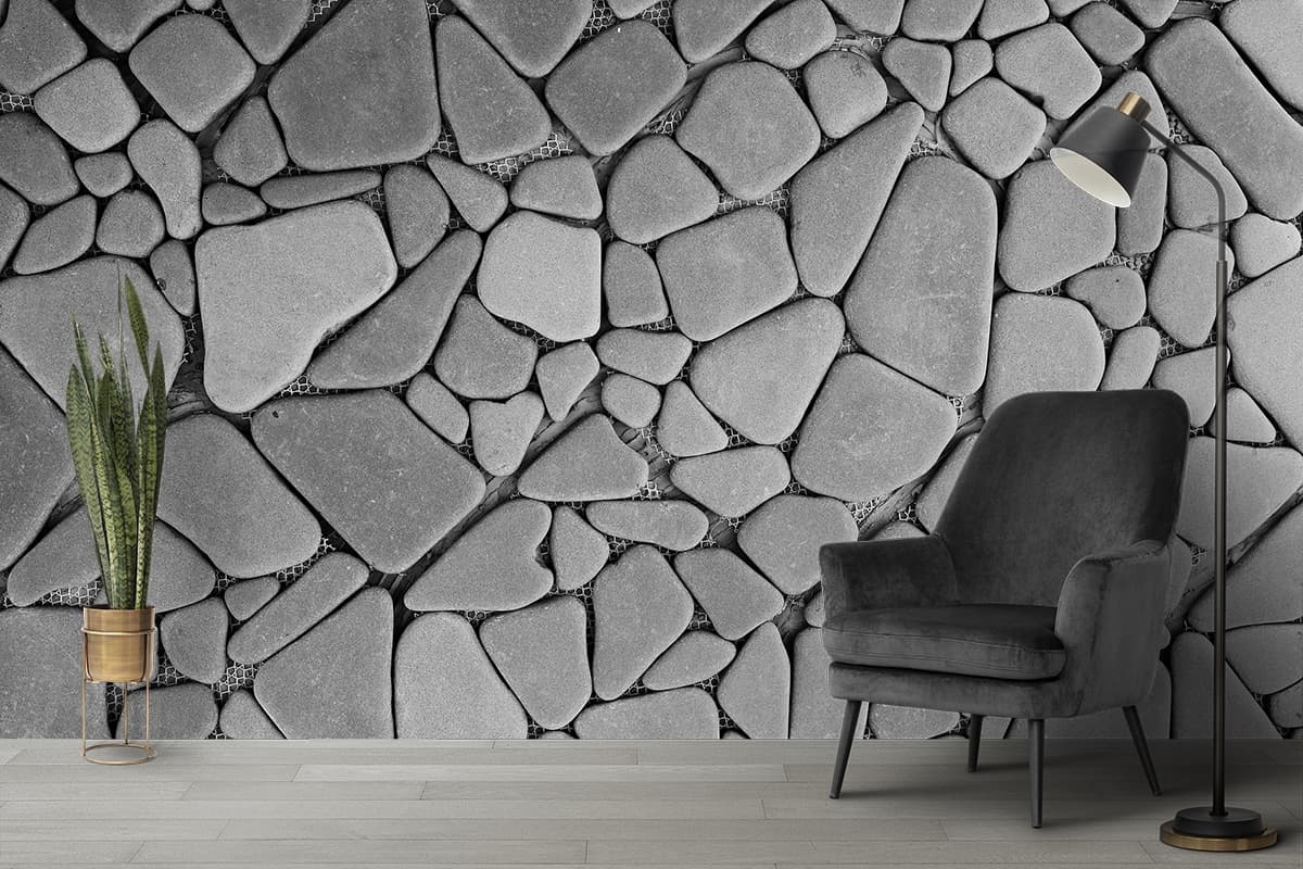 A close up of a stone floor shown in a room
