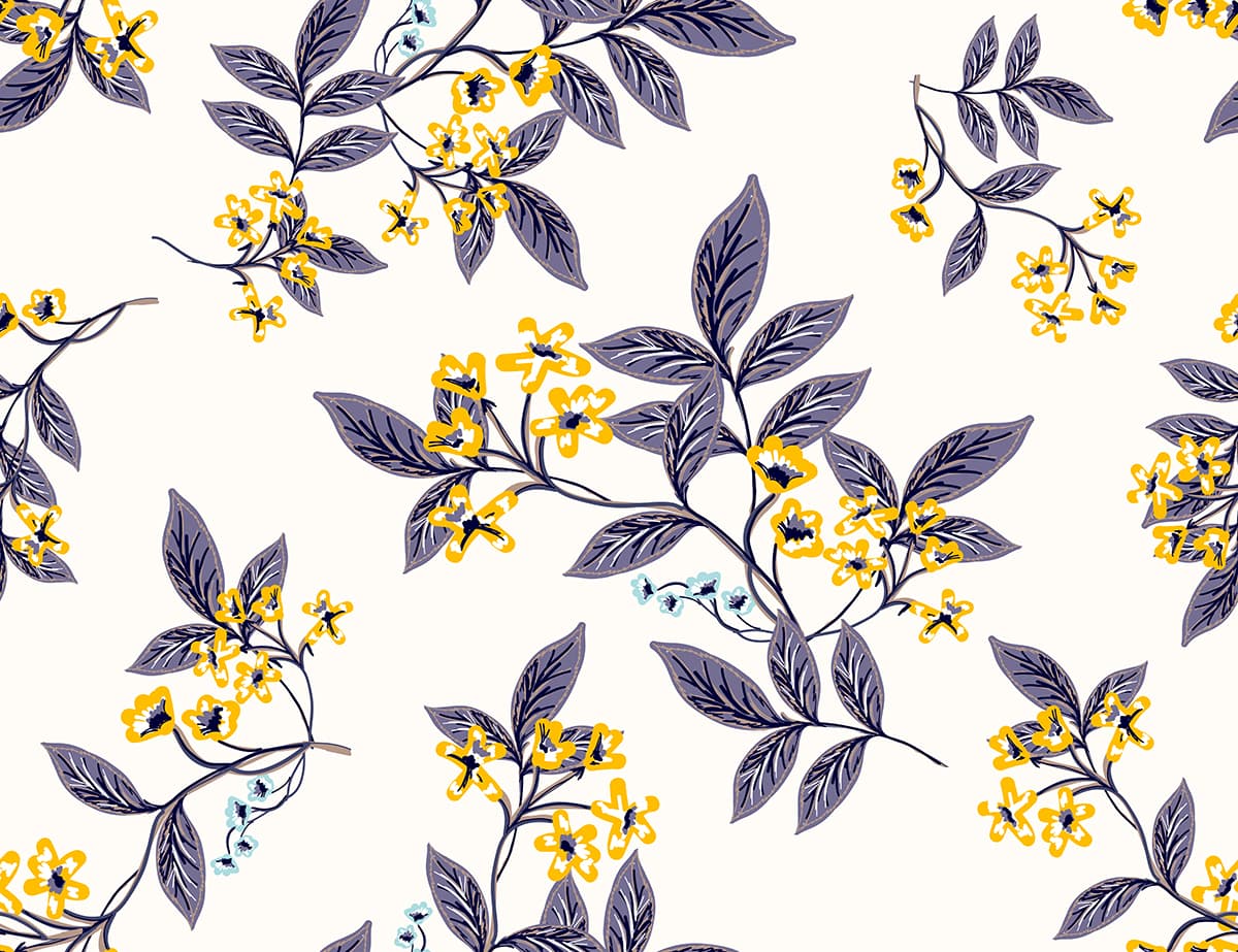 A Seamless Botanical Pattern Wallpaper pattern detail