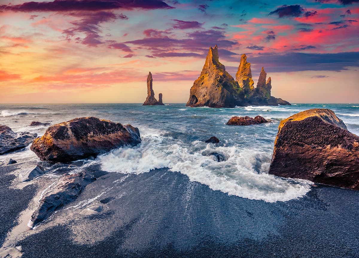 Coastal Rocky Shore with Ocean Rocks Landscape Wallpaper pattern detail