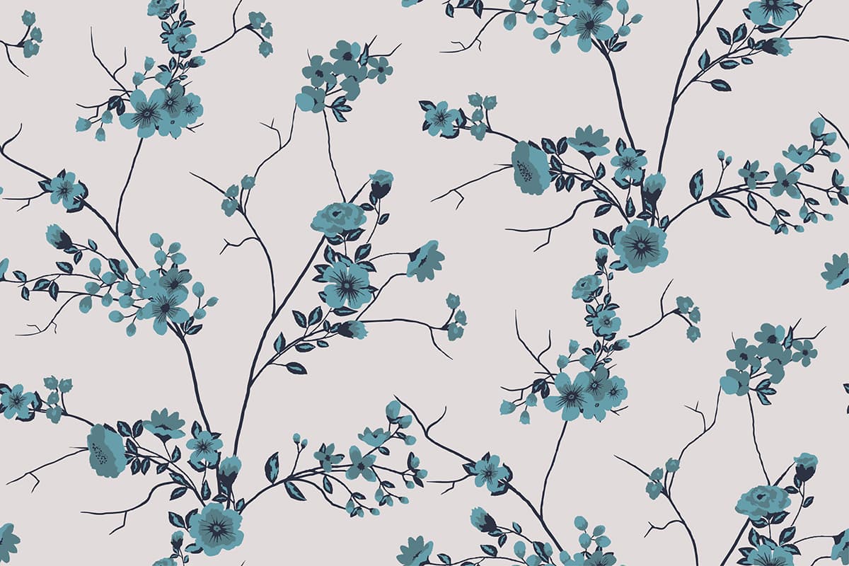 A pattern of blue flowers pattern detail
