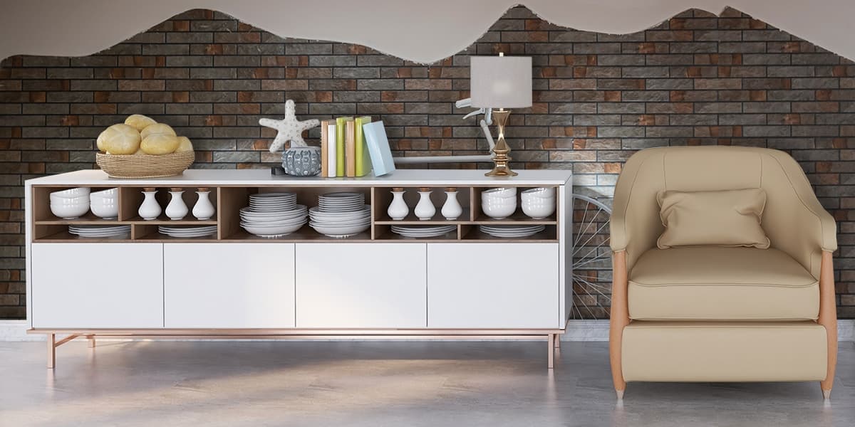 Vintage White Bicycle Brick Wall Urban Style Wallpaper shown in a room