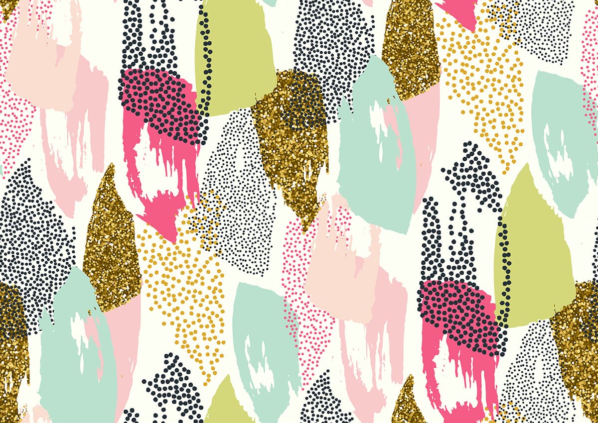 A colorful pattern with dots pattern detail