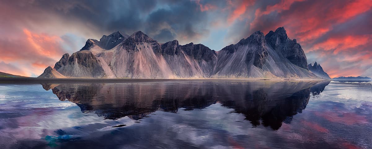 Vestrahorn Mountain on Stokksnes cape in Iceland Wallpaper pattern detail