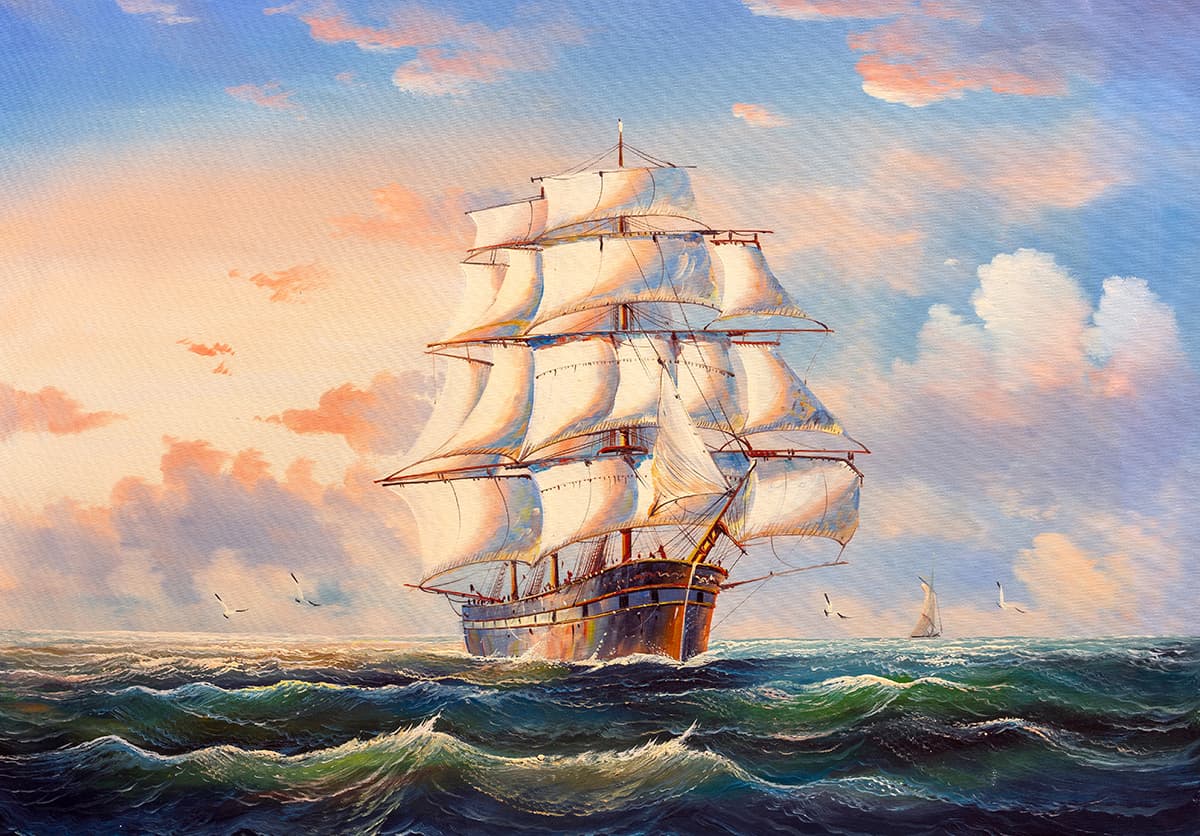 Ship Wallpaper Mural pattern detail