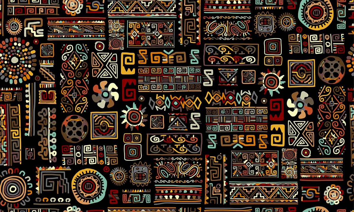 Unique Stylized Colorful Dot Pattern Art Wallpaper pattern detail