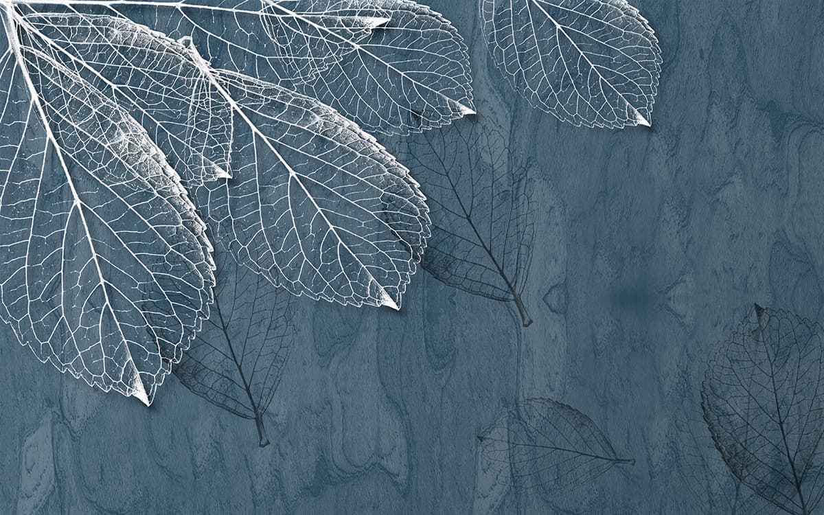 A Sapphire Leaf Cascade Wallpaper pattern detail