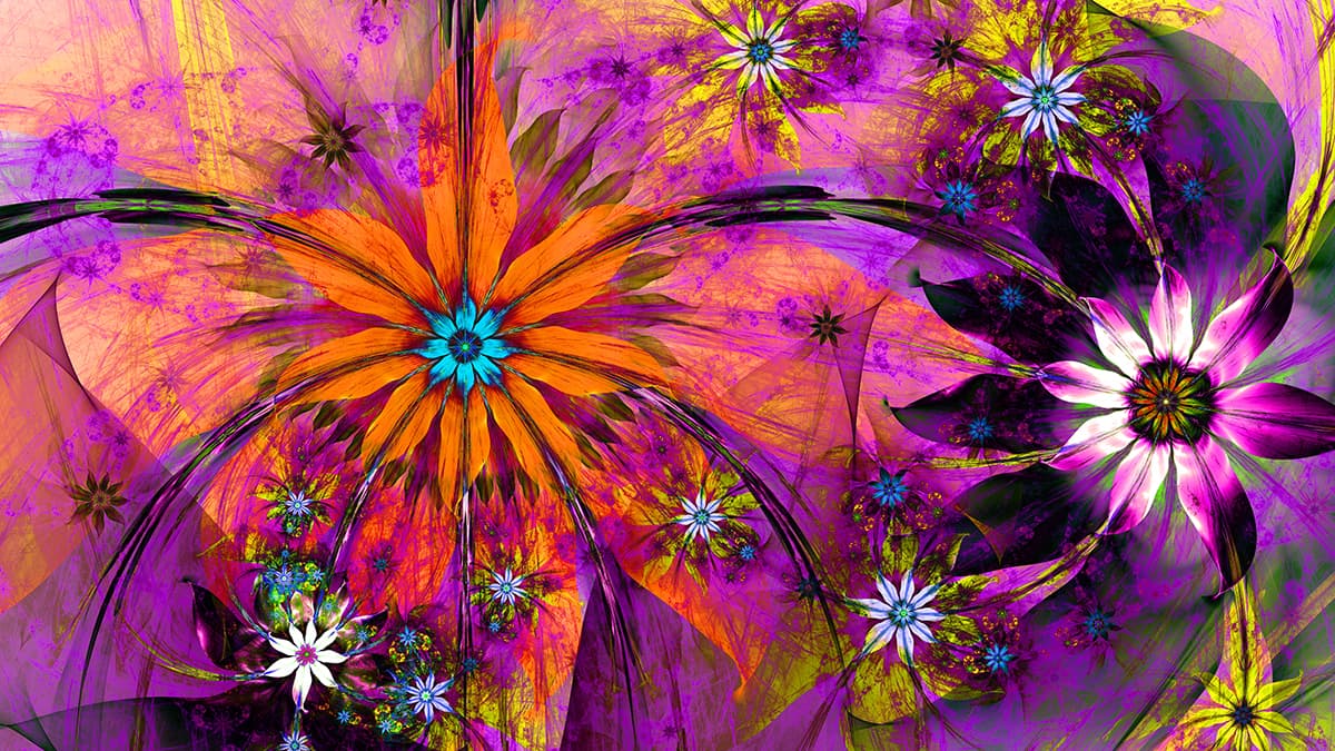 3D Abstract Wild Flower Wallpaper for Wall pattern detail