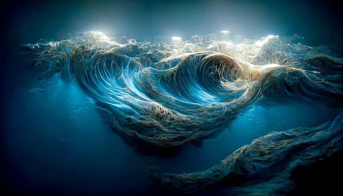 Blue Ocean Waves Wallpaper for Walls pattern detail