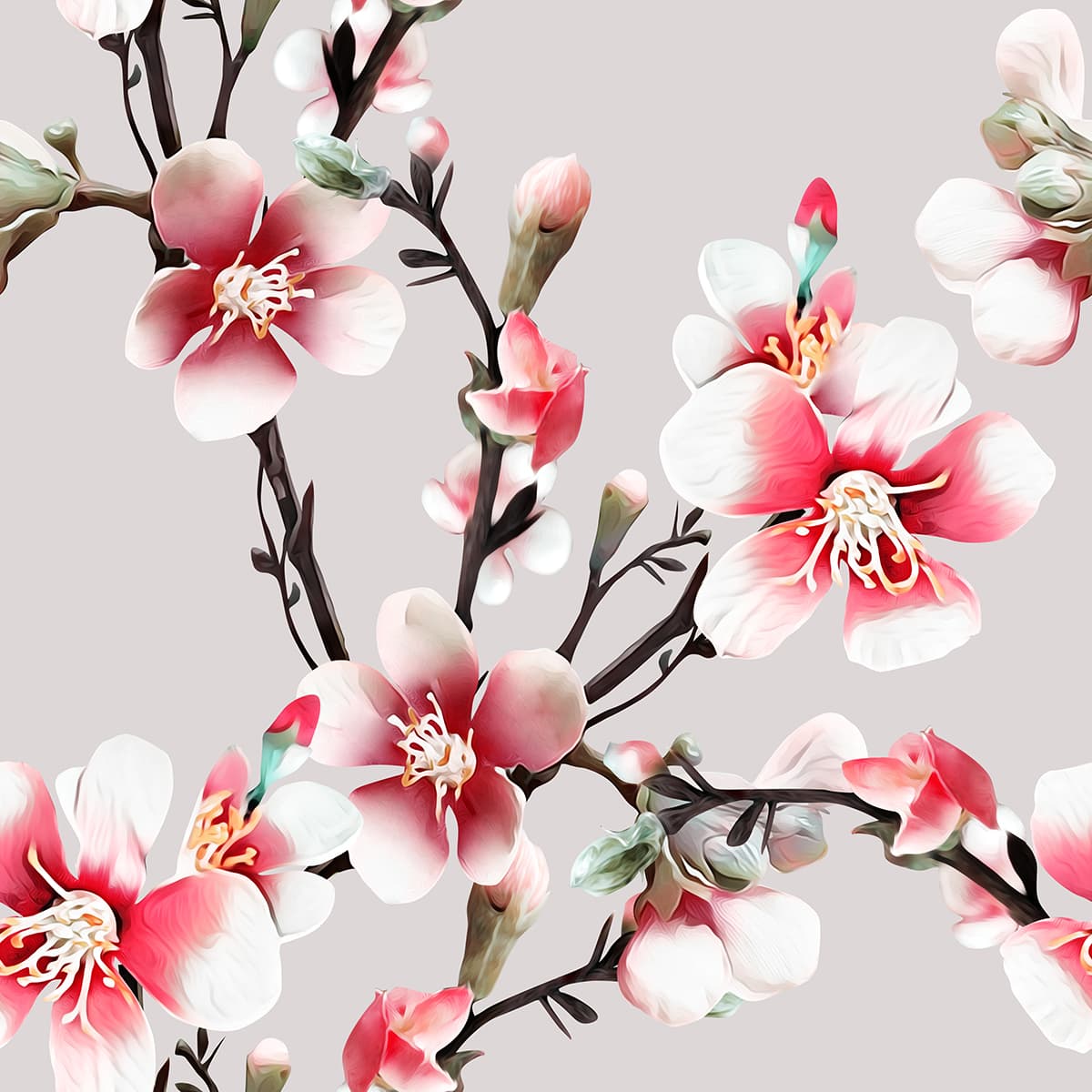 An Artistic Wallpaper of Flowers for Wall pattern detail