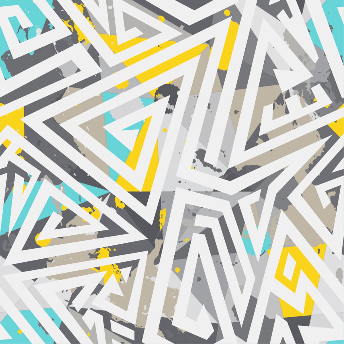 Aesthetic Abstract Pattern White, Yellow and Blue Lines pattern detail
