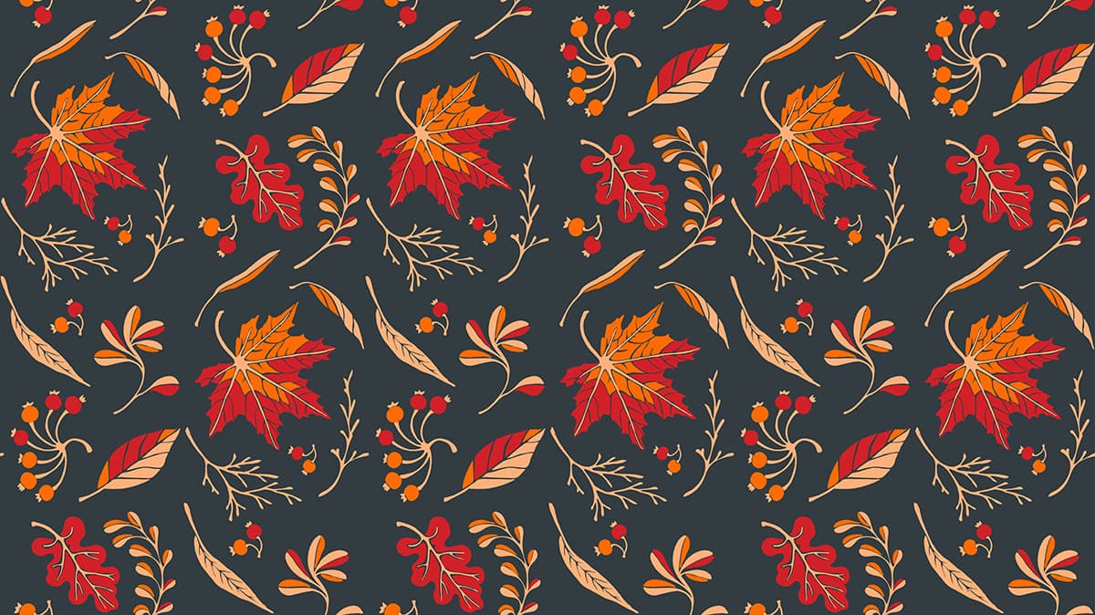 Elegant Leaf and Berry Design Decorative Wallpaper pattern detail