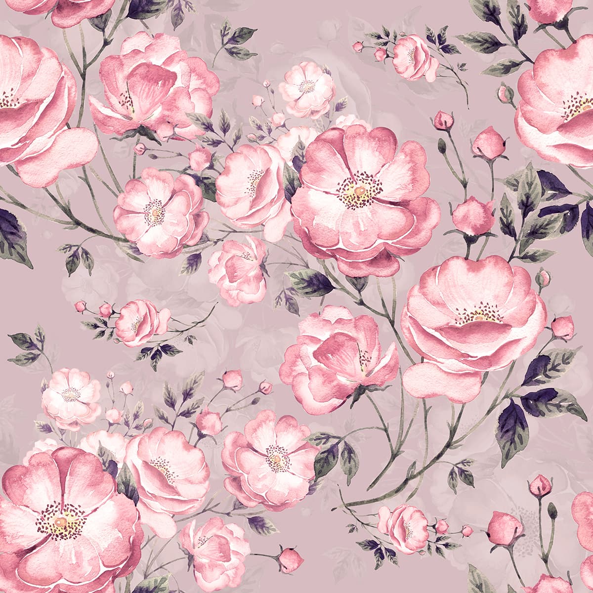 3D Pink Flowers Wallpaper for Wall pattern detail