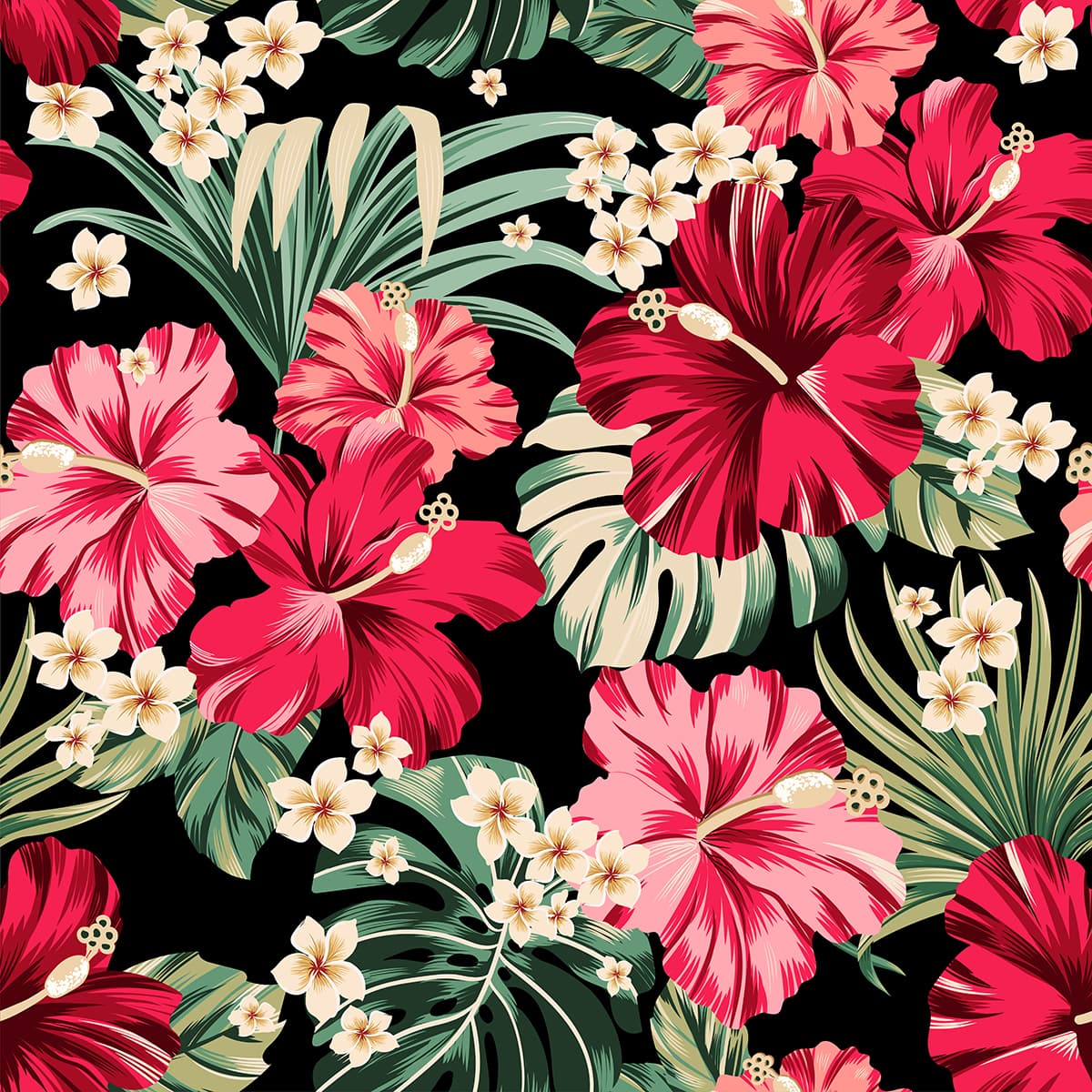 3D Exotic Colorful Flowers Wallpaper for Wall pattern detail