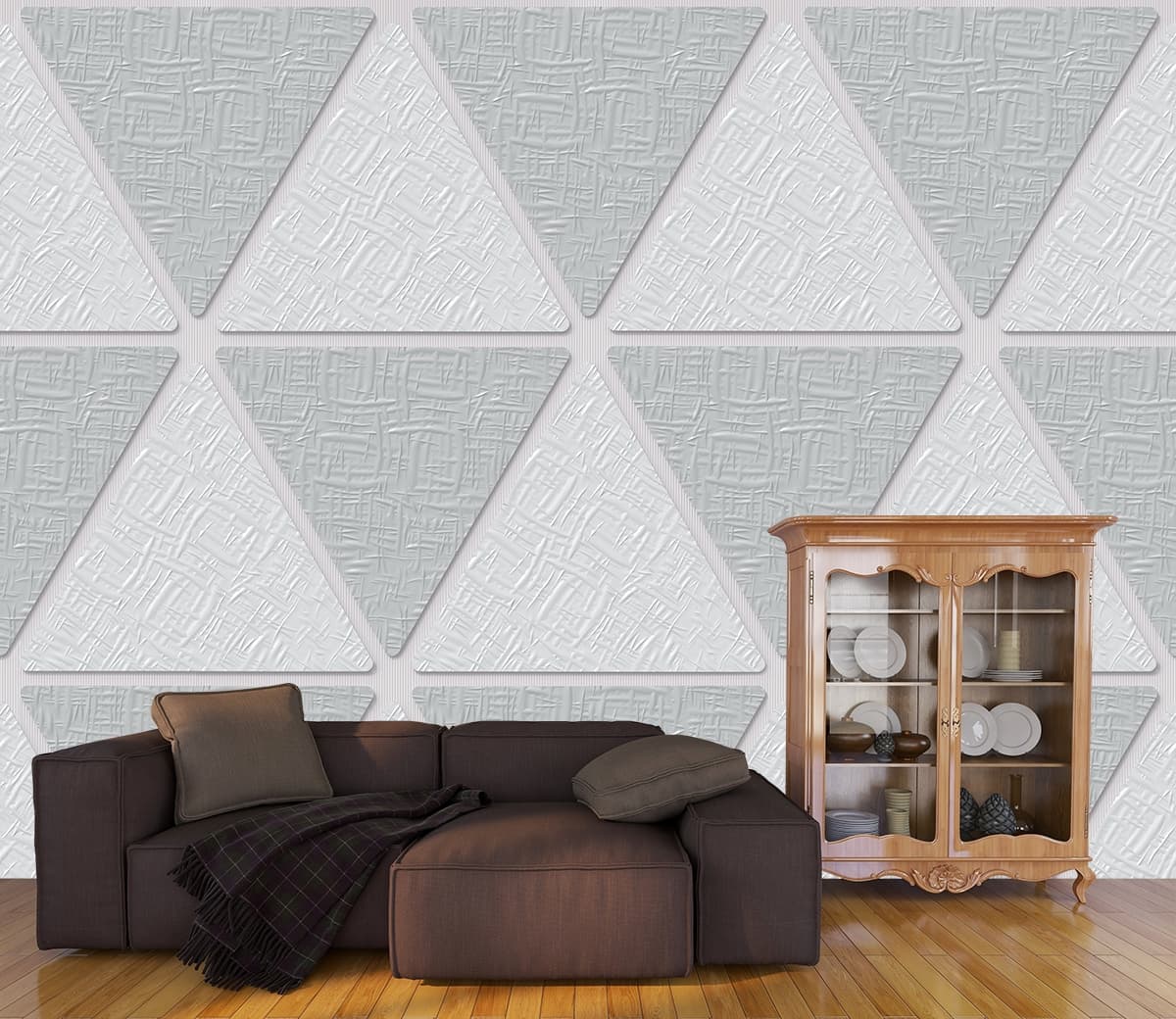 A Pattern of Triangles shown in a room
