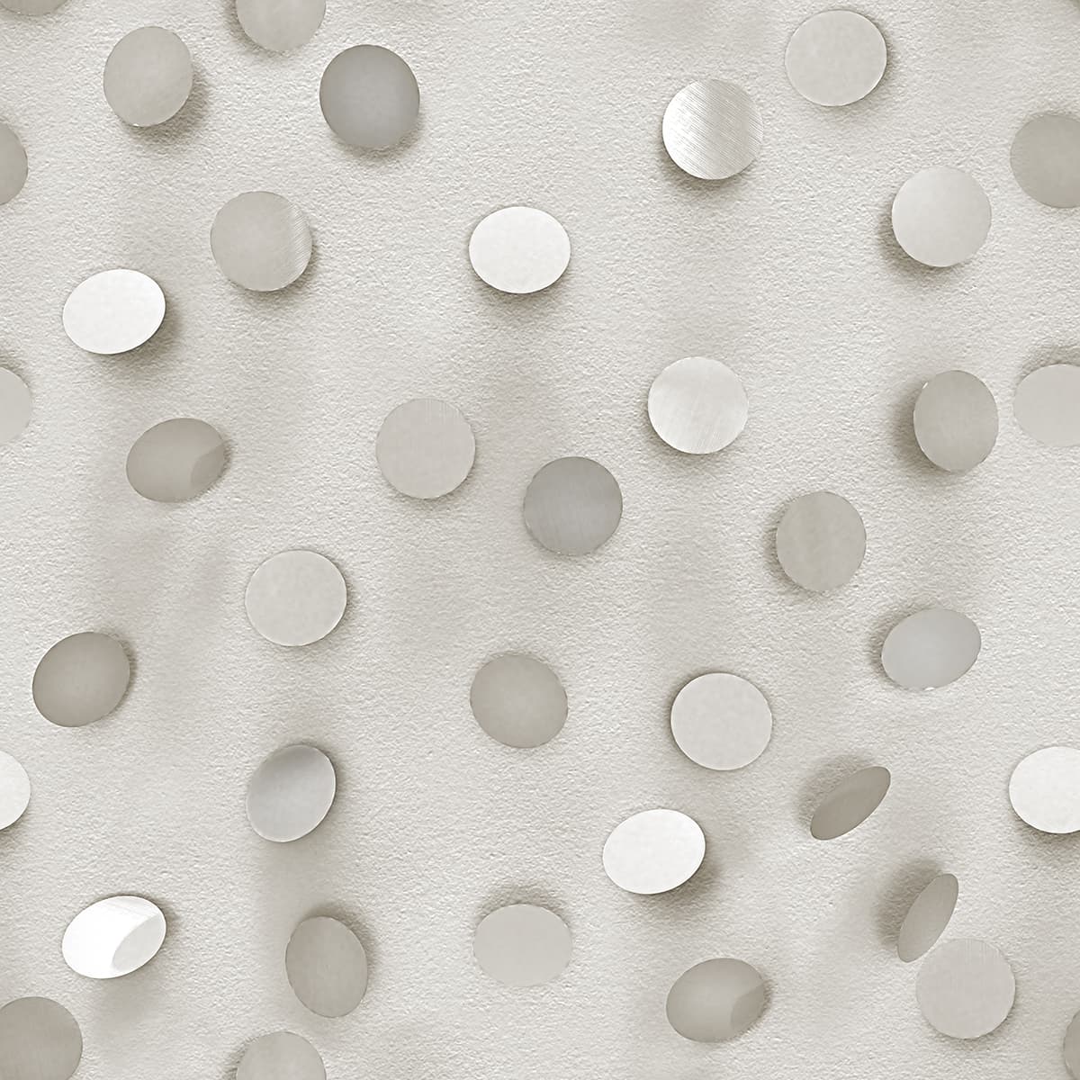 Elegant White & Grey Polka Dot Pattern Wallpaper pattern detail