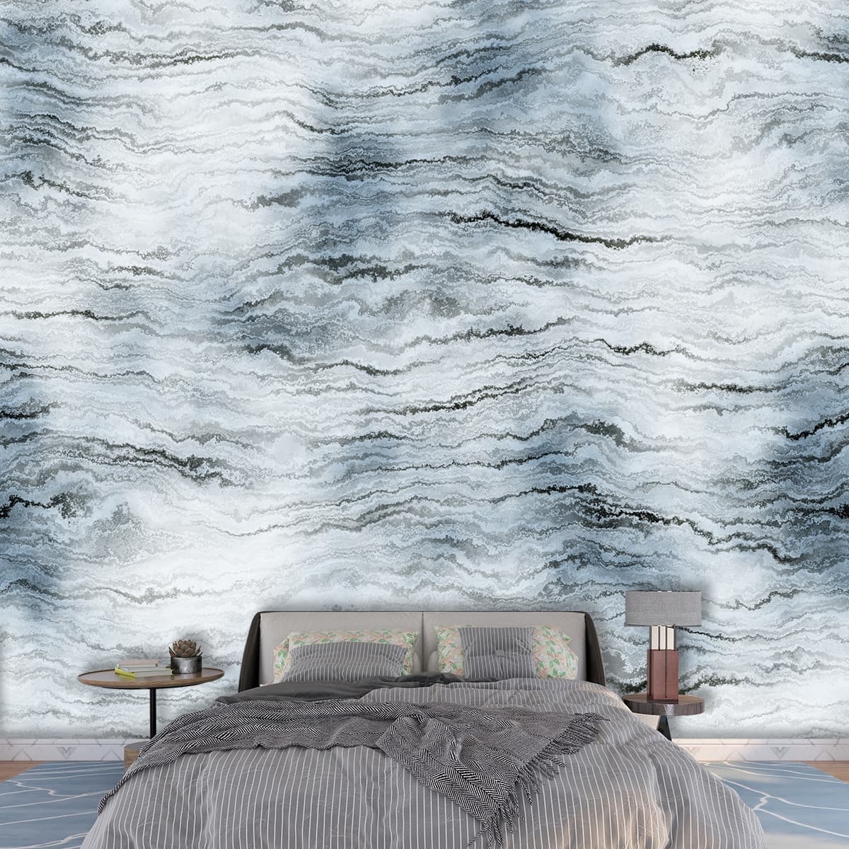 Marble Marvel Wallpaper shown in a room