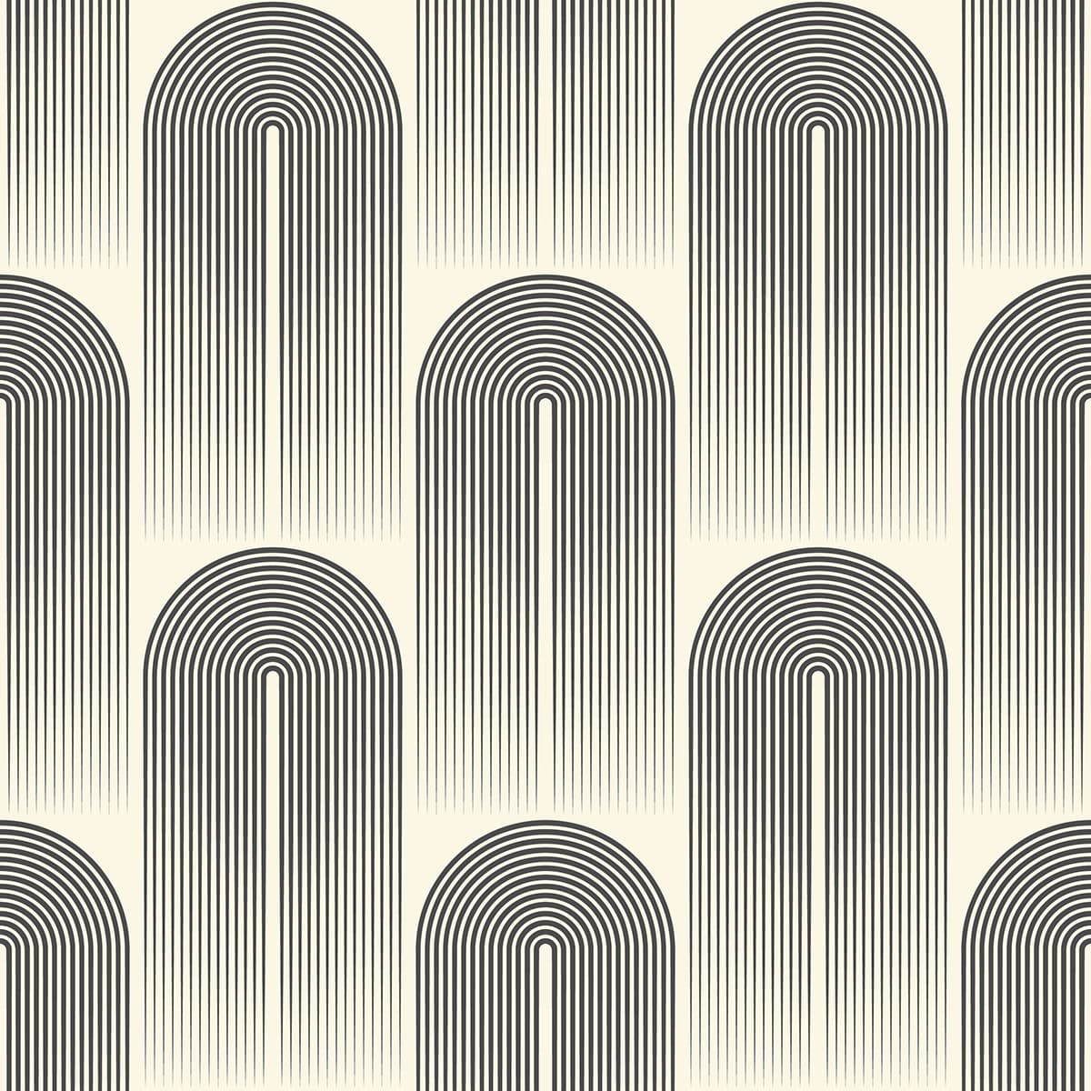 Modern Black and White Arch-inspired Pattern Wallpaper pattern detail