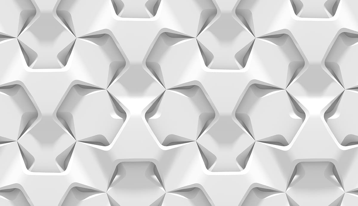 Classy White Hexagon Pattern Surface Design wallpaper pattern detail