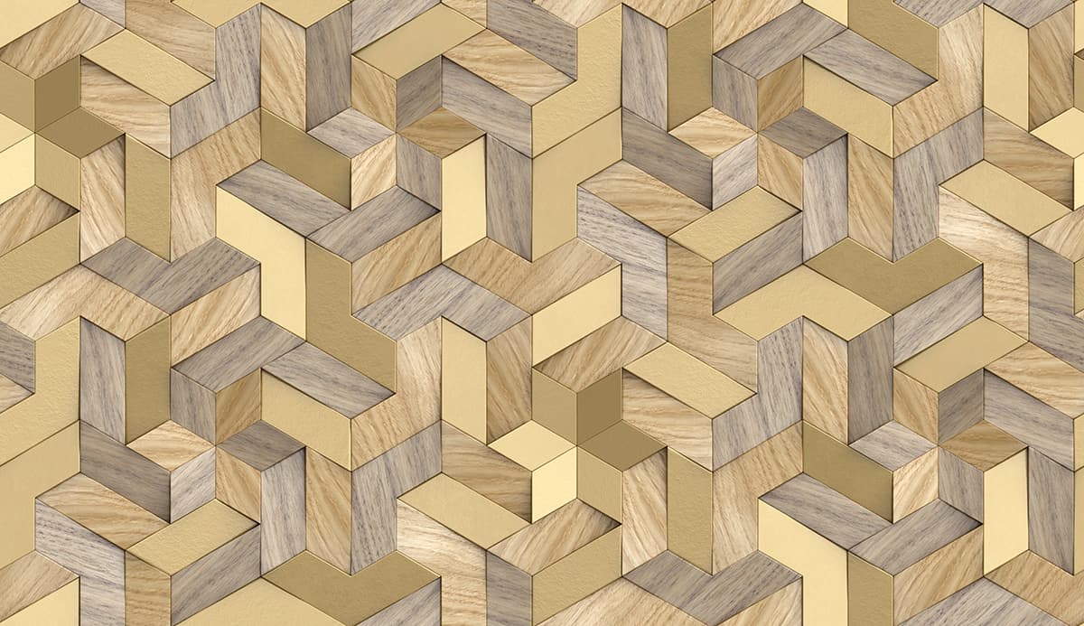 Wooden Block Pattern 3D Geometric Wall Mural Wallpaper pattern detail