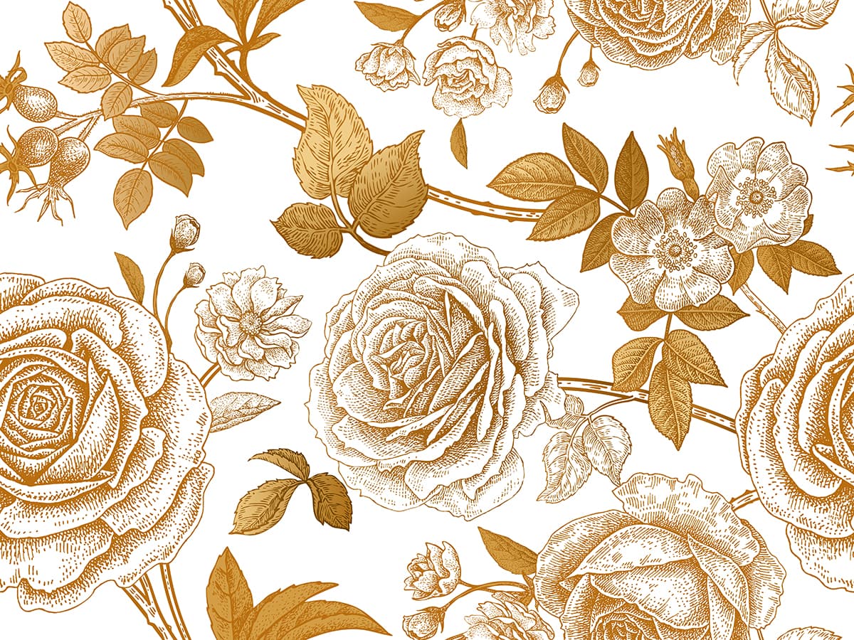 Floral Pattern with Flowers and Leaves Design wallpaper pattern detail