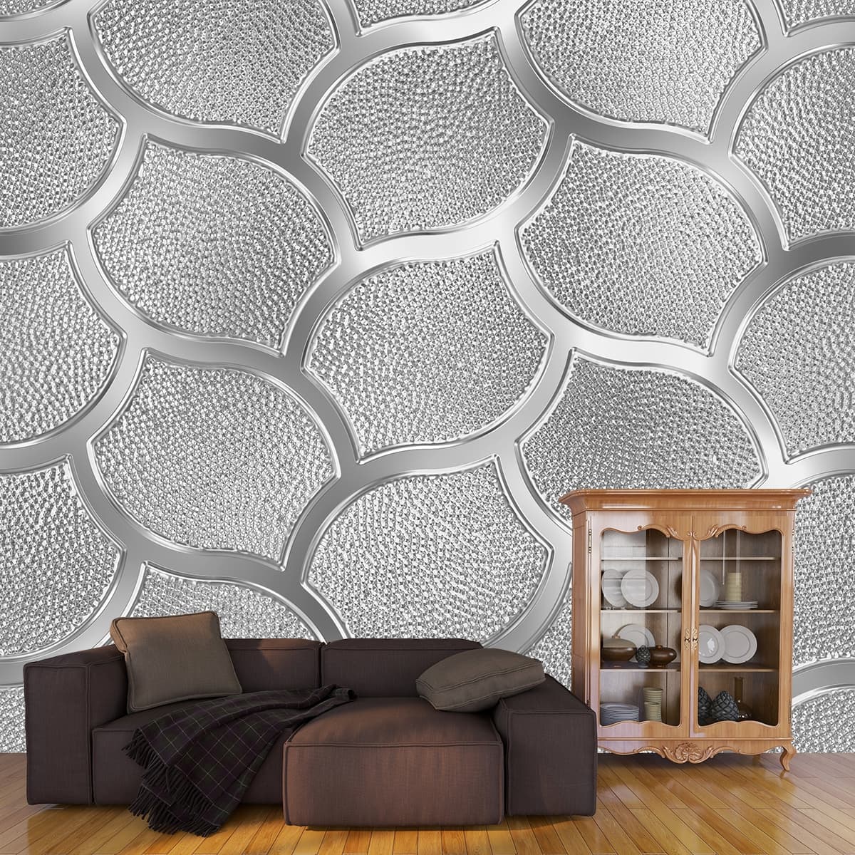 Stylish Close-Up Pattern Decorative Wallpaper shown in a room