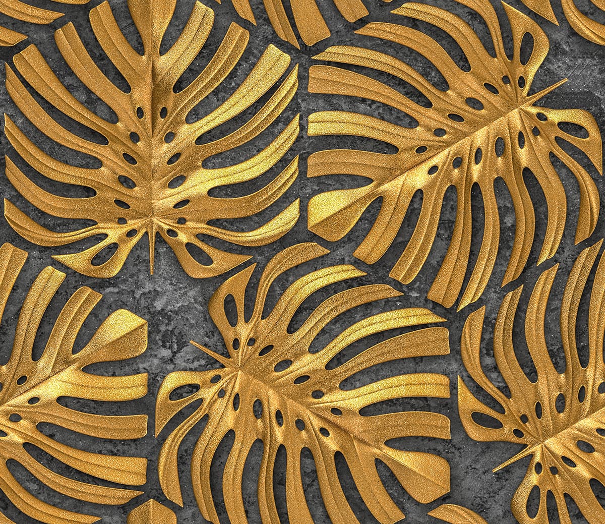 Golden Leaves Pattern Wallpaper Mural pattern detail