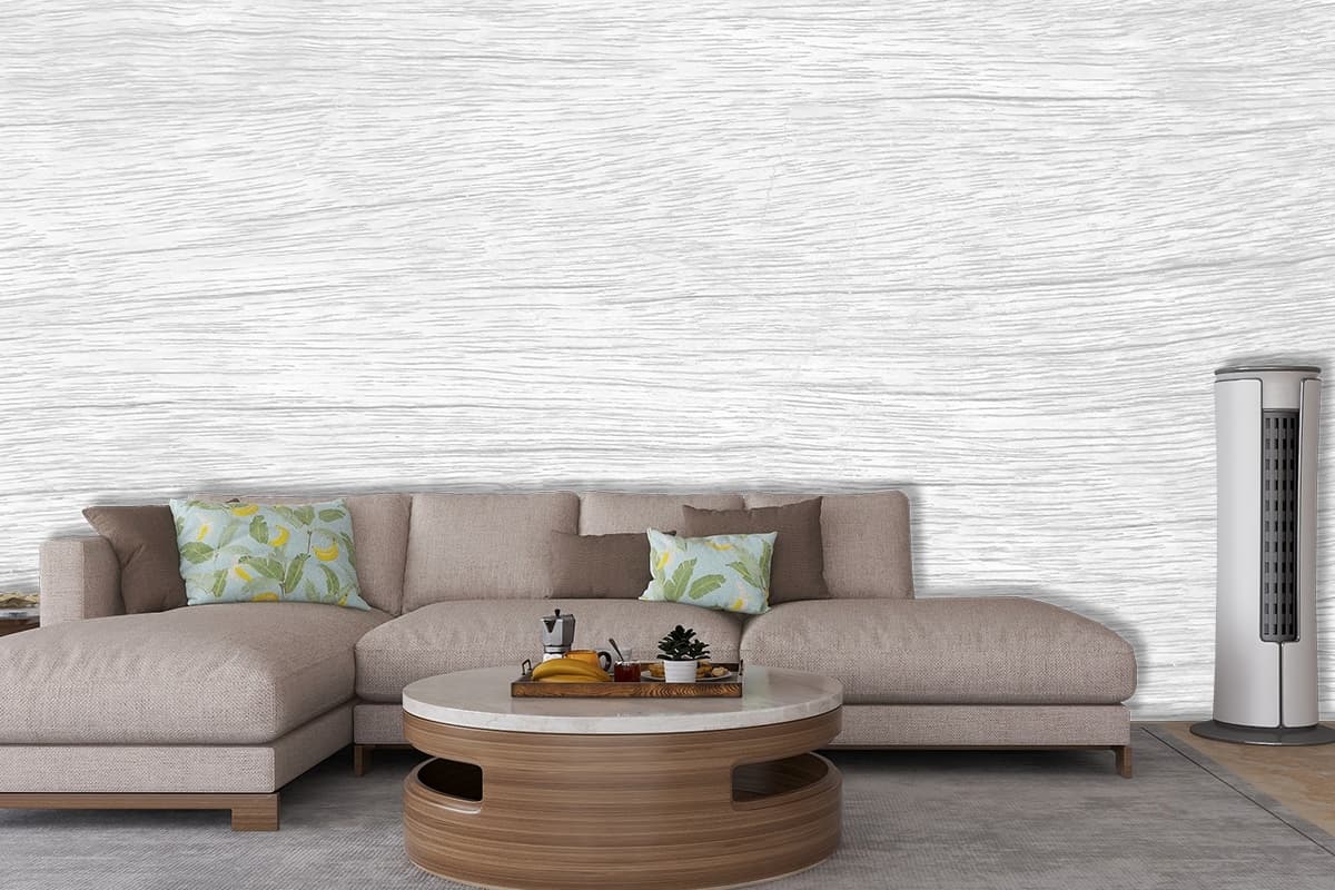 Rough White Surface Texture Contemporary Wallpaper shown in a room