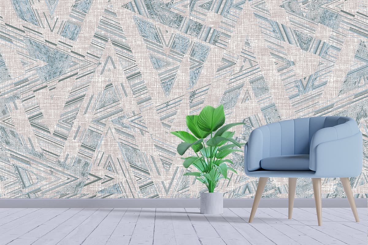 Elegant Textile Fabric Close-Up Design Wallpaper shown in a room