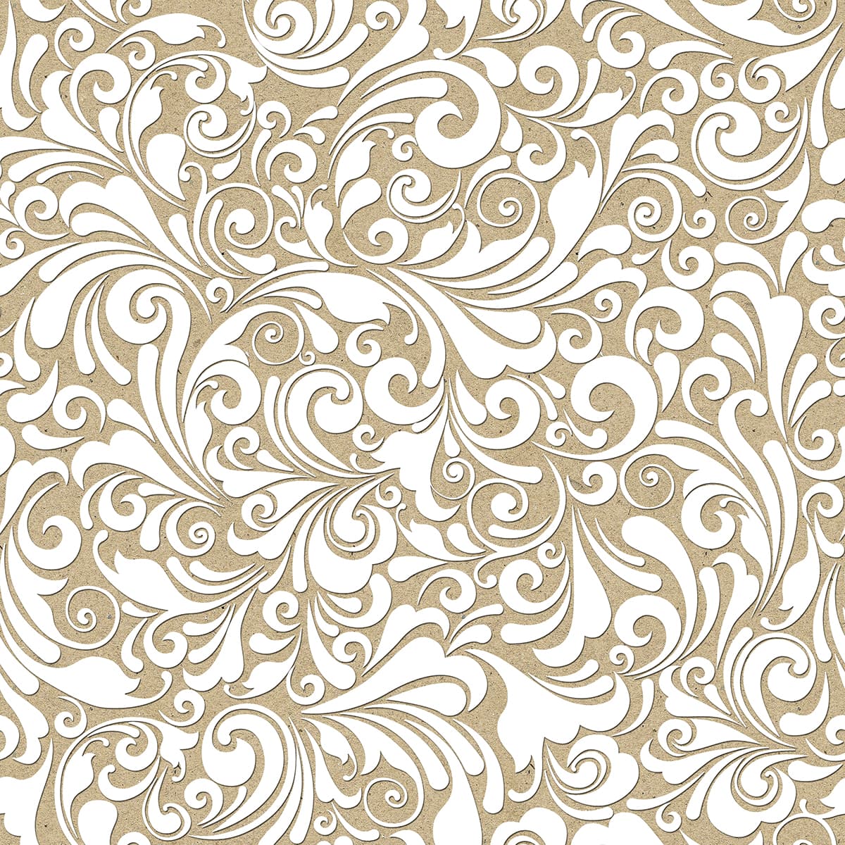 A white and tan swirls on a brown surface pattern detail
