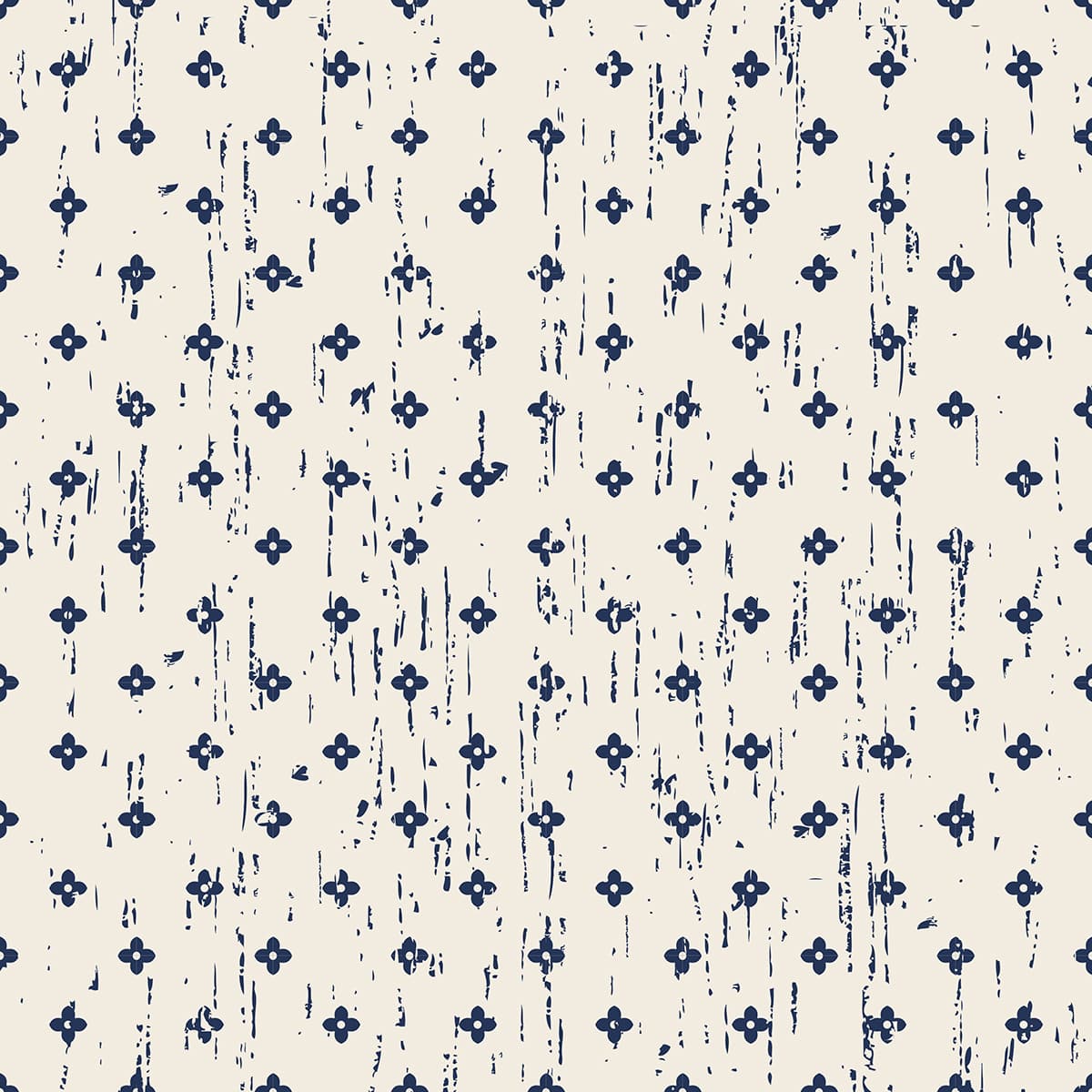A pattern of blue flowers pattern detail