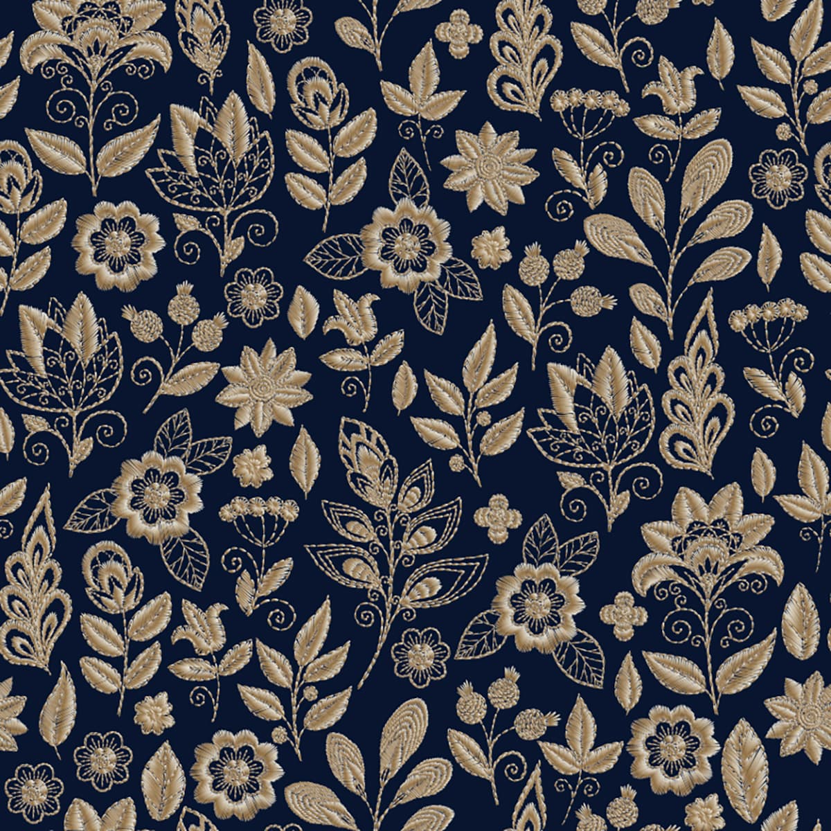 Bohemian Pattern Wallpaper of Flowers and Leaves pattern detail