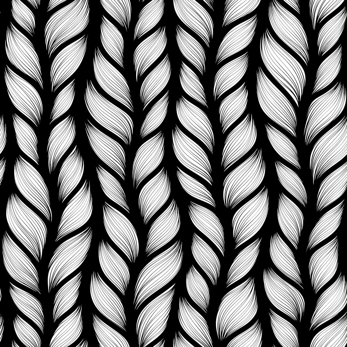 Black and white braided pattern wallpaper pattern detail