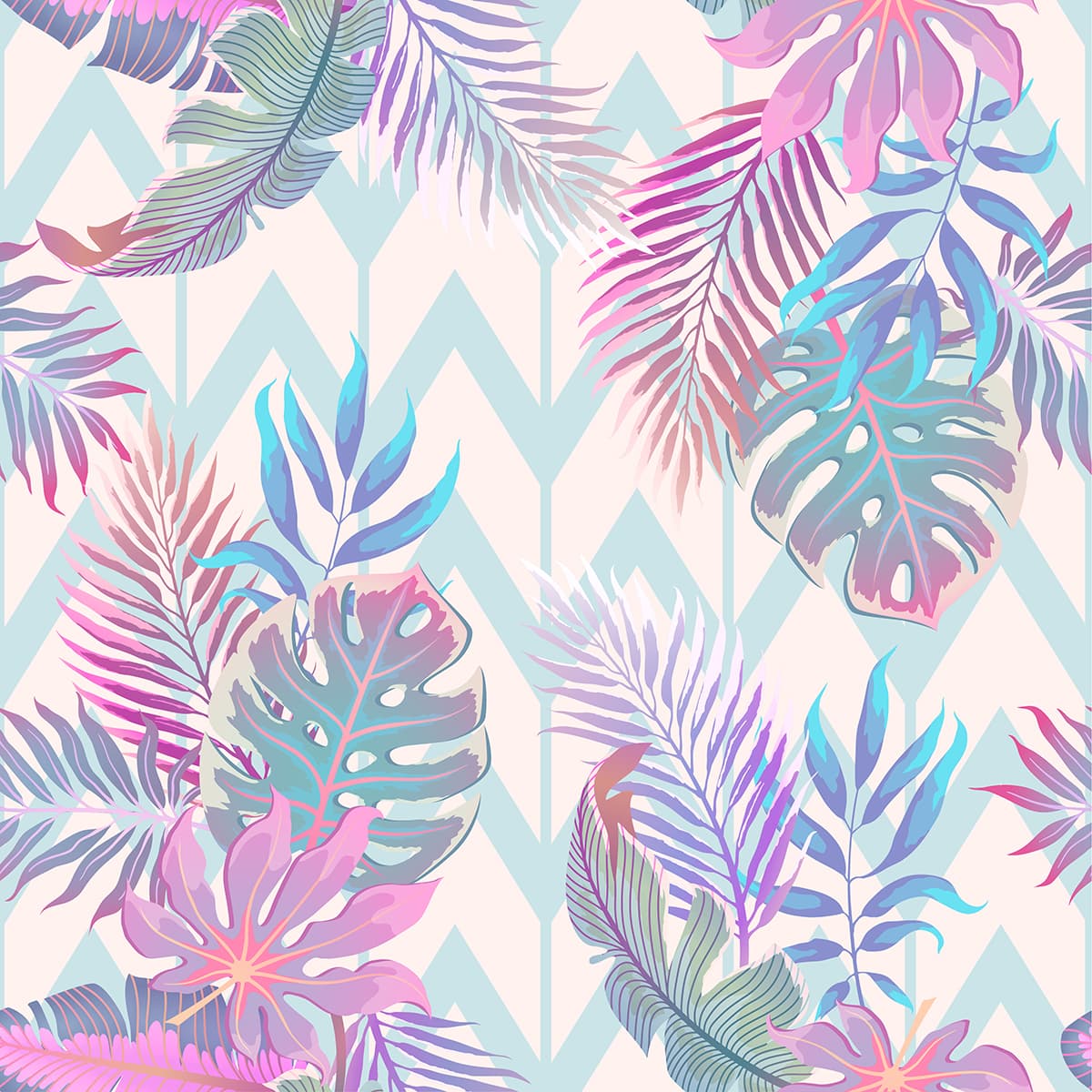 Colorful Leaves Chevron Pattern Design wallpaper pattern detail
