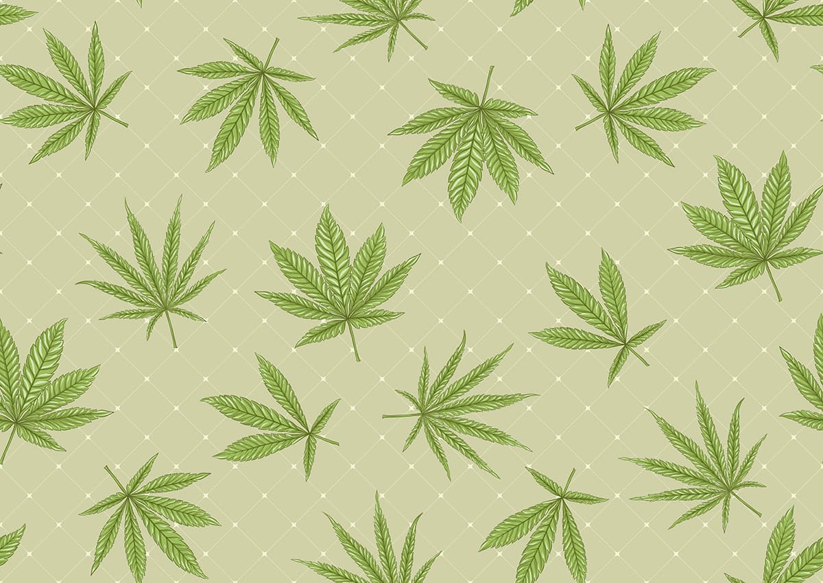 Deep Green Leaves Pattern Wallpaper Mural pattern detail