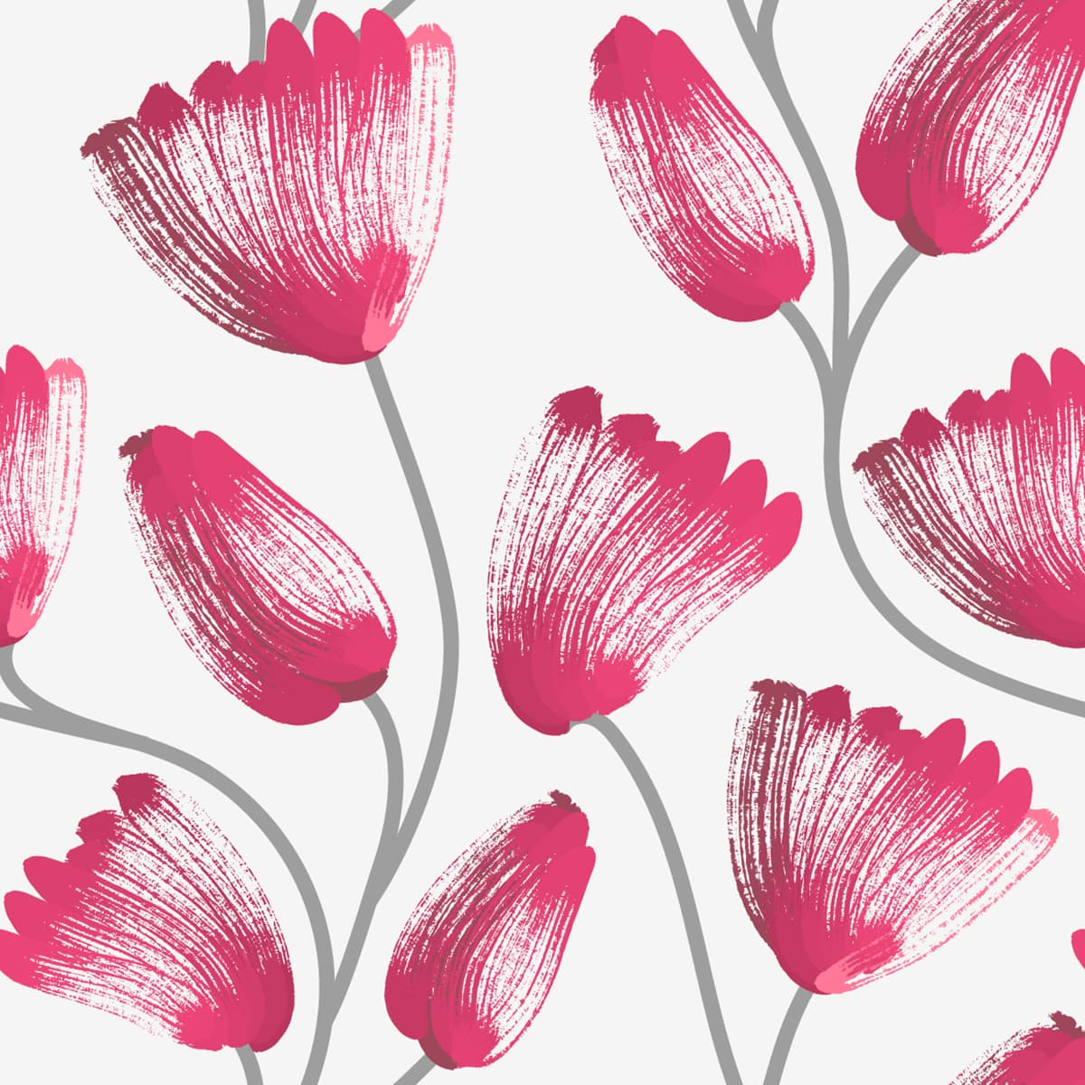 Pink Floral Art Wallpaper Mural pattern detail