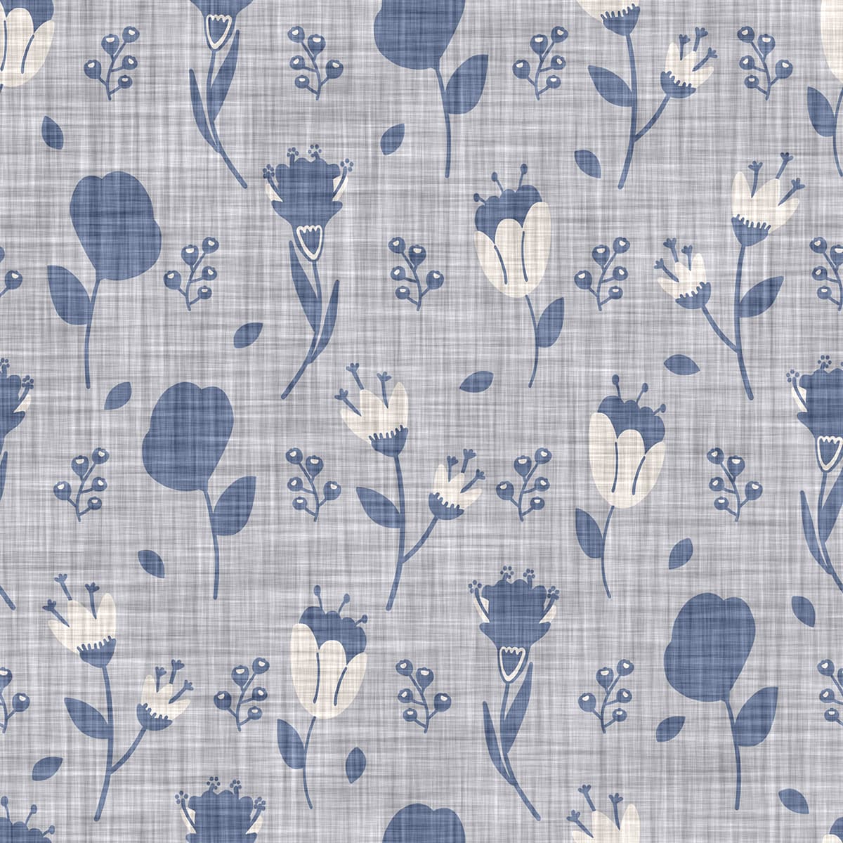 Blue Floral Damask Wallpaper for Walls pattern detail