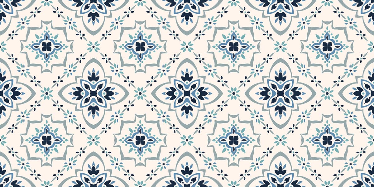 A pattern of blue and white flowers pattern detail