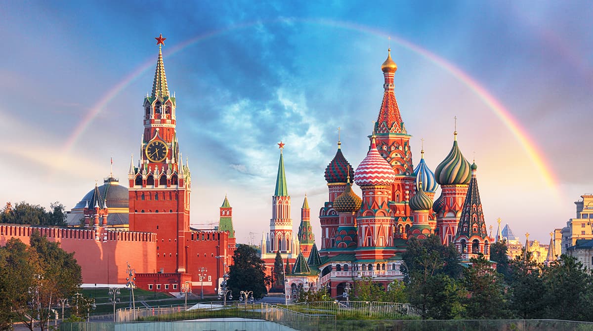 Magical Castle with Rainbow Sky Pattern Wallpaper pattern detail